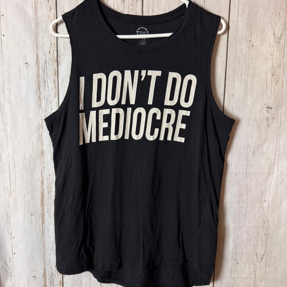 Project Karma Black Muscle Graphic  Tee Sleeveless Top Sz L (11/13)